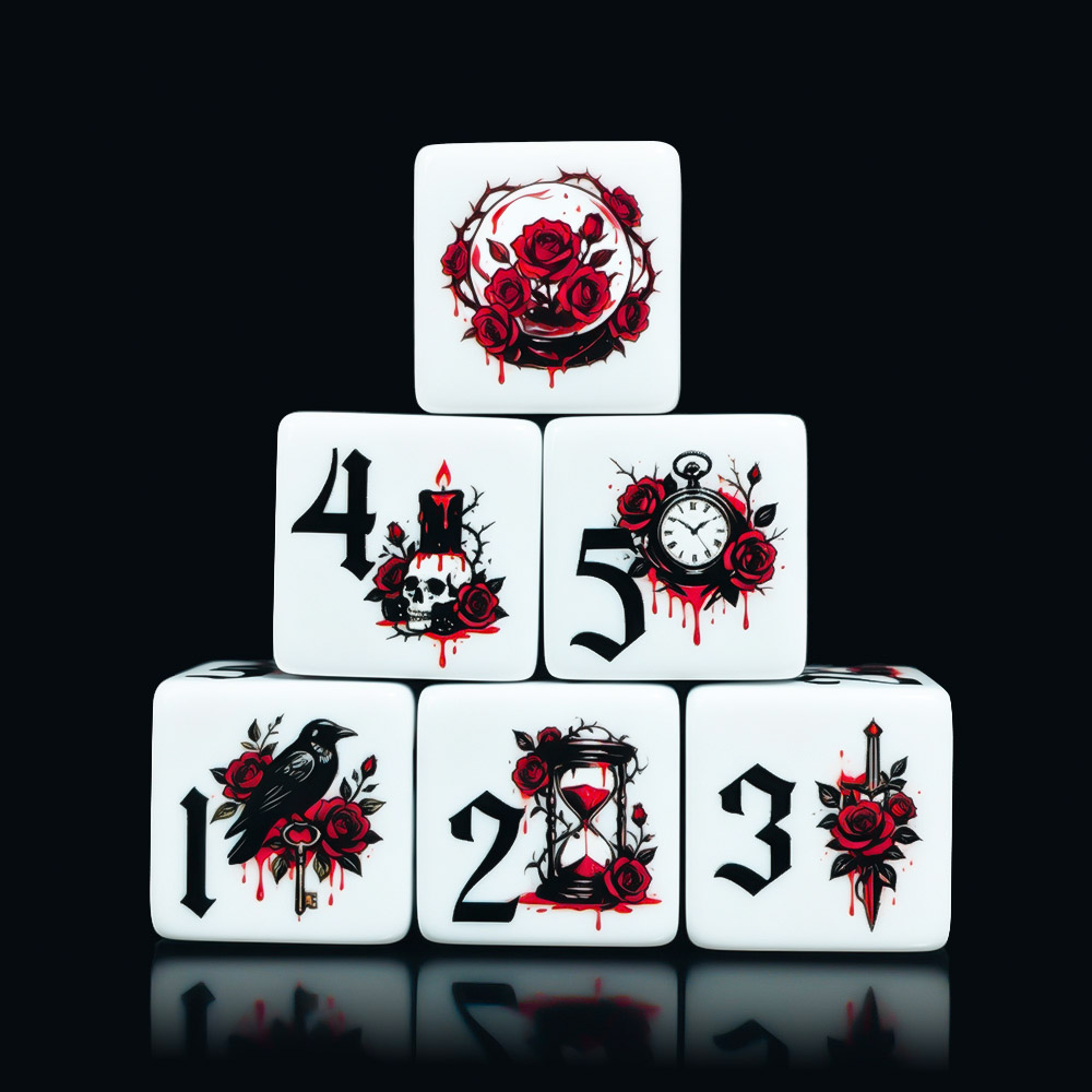 12 dados acrílicos D6 de 16 mm - Board Game Live reseña y precio