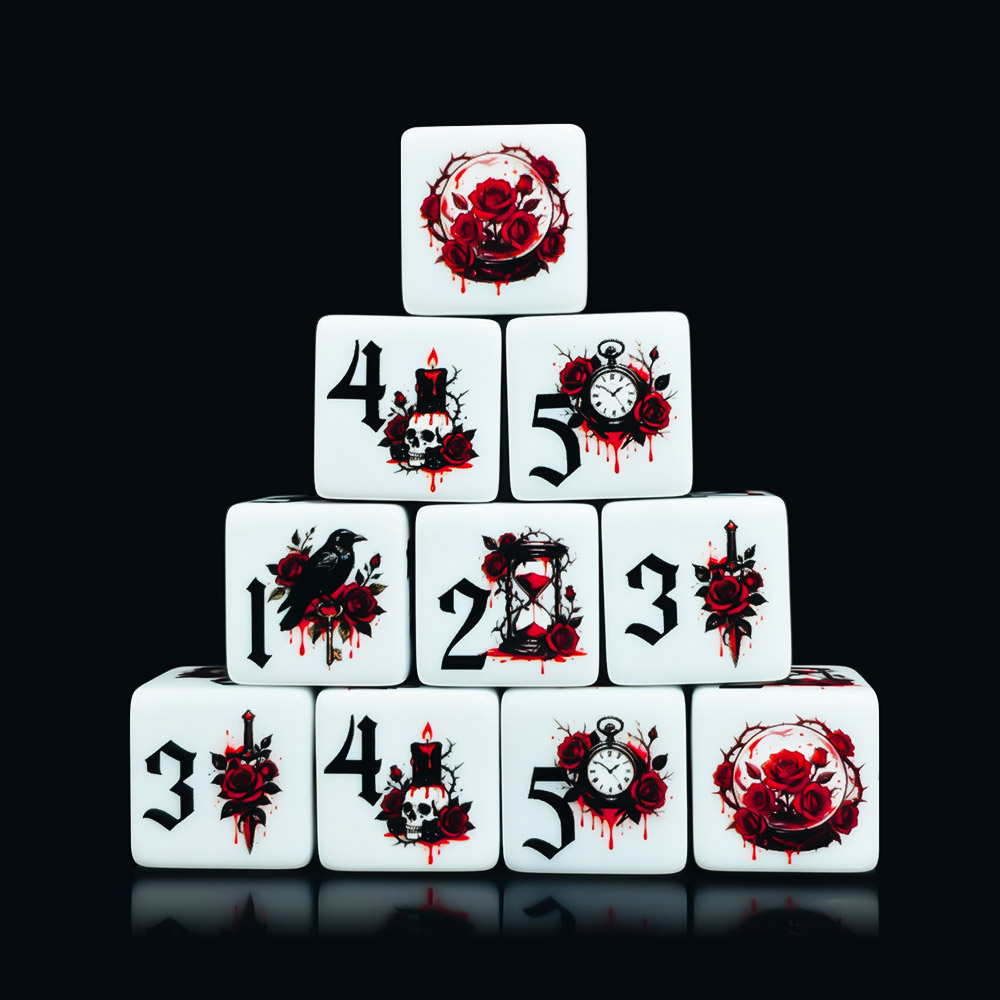 12 dados acrílicos D6 de 16 mm - Board Game Live reseña y precio
