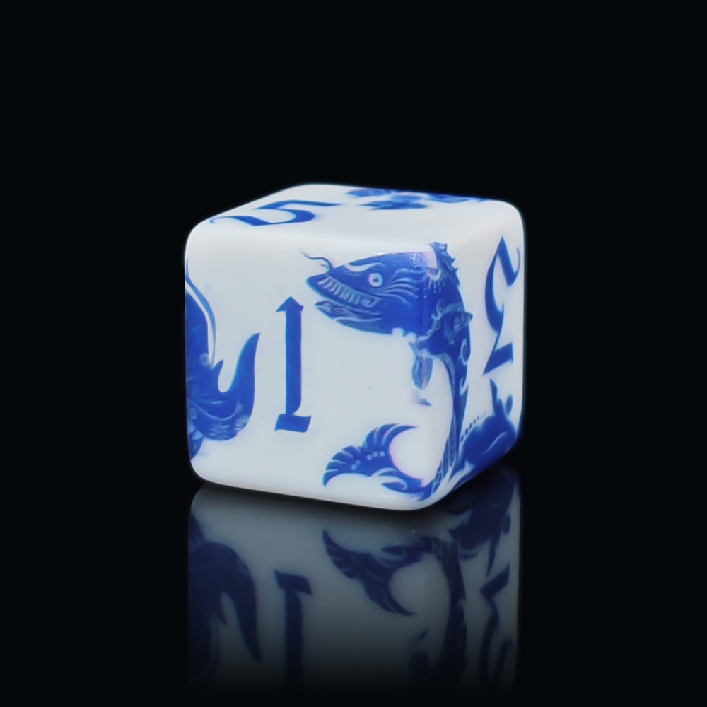 12 dados de porcelana azul y b - Board Game Live reseña y precio